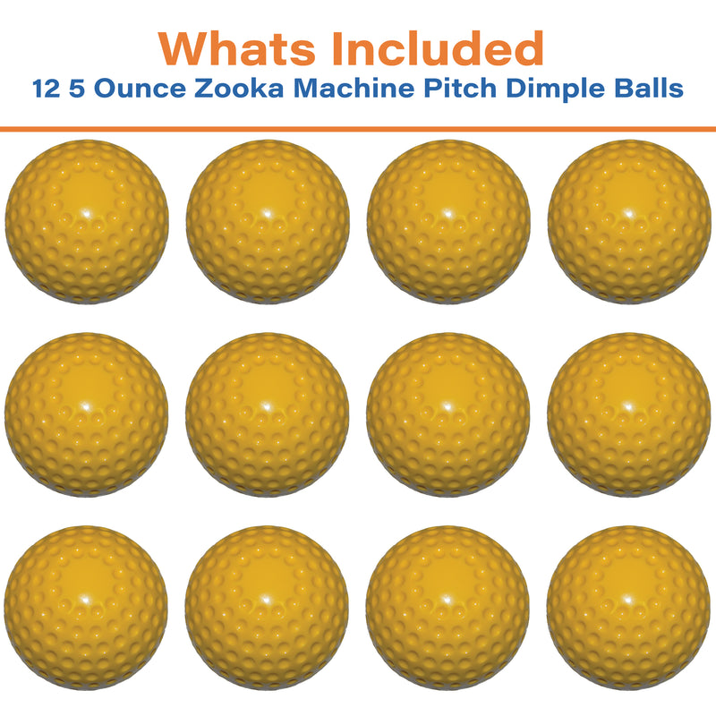 12 Zooka Machine Pitch Dimple Ball, 5 Ounce