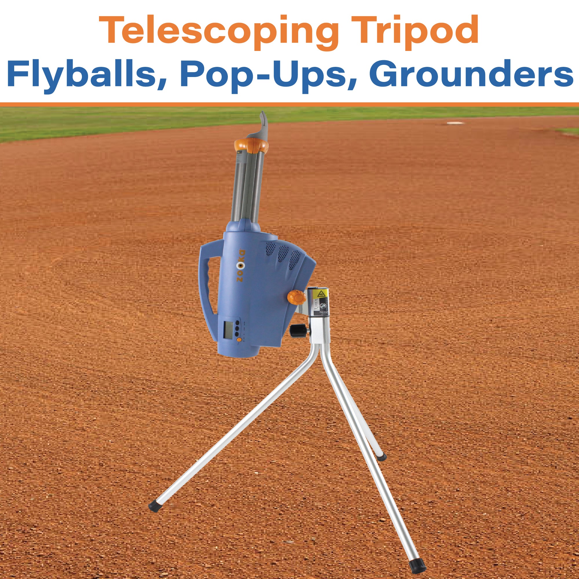 Zooka Pitching Machine Tall Tripod Battery Powered ZS740